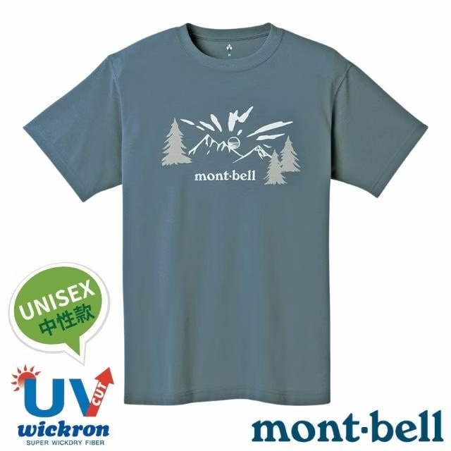 【mont-bell】男女 中性 Wickron 吸濕排汗短袖T恤(朝日)圓領衫.運動上衣/1114748 BL 藍✿30E010